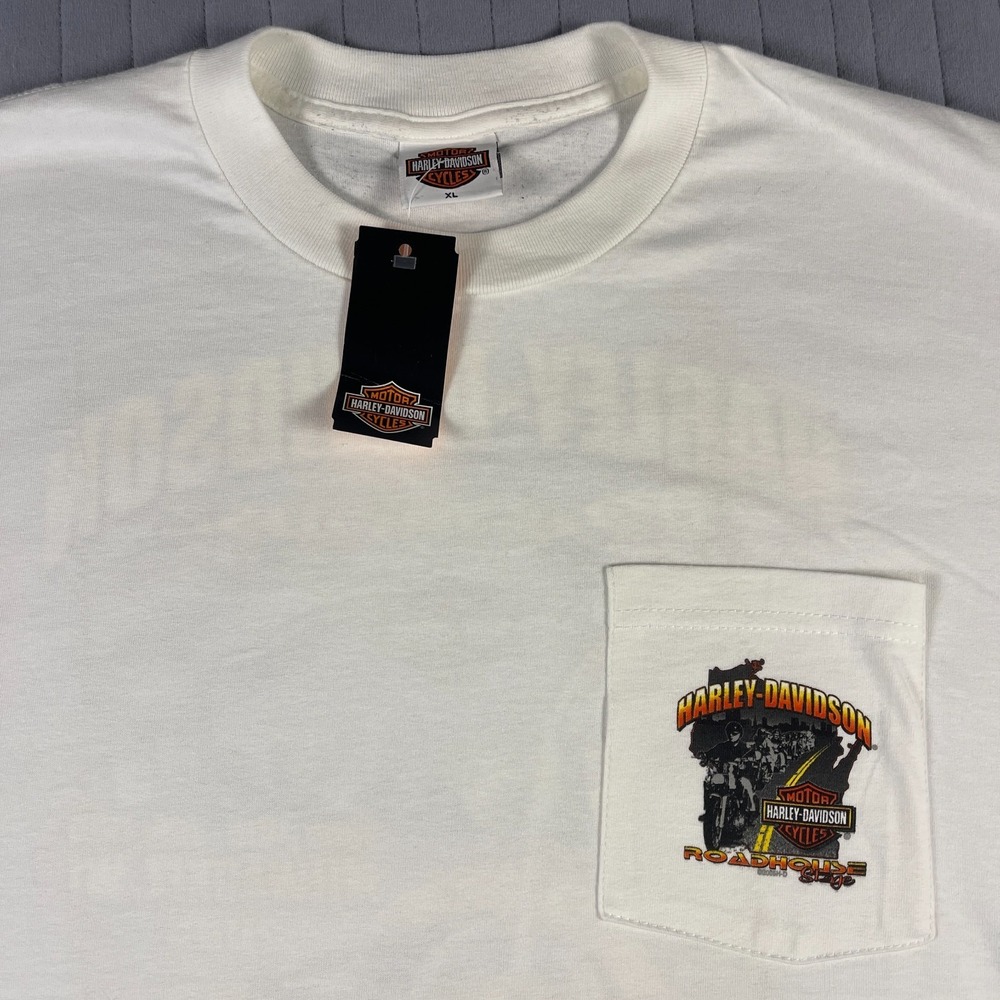 VTG Harley Davidson Mens Shirt XL White Roadhouse Stage 2005 Summerfest USA NWT - Picture 5 of 12
